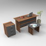 Hanah Home Vo9-Ba Juego de Muebles de Oficina Nogal y Antracita